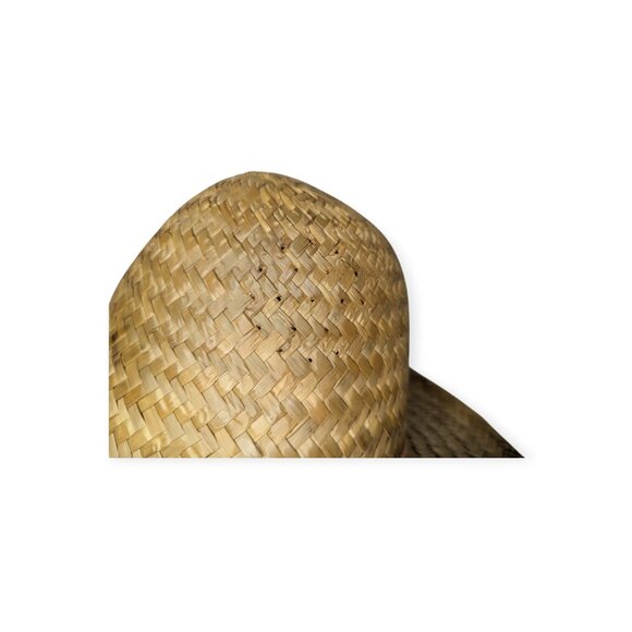 Vintage Women's Woven Straw Hat w/Tan Accent Band - Picture 3 of 14